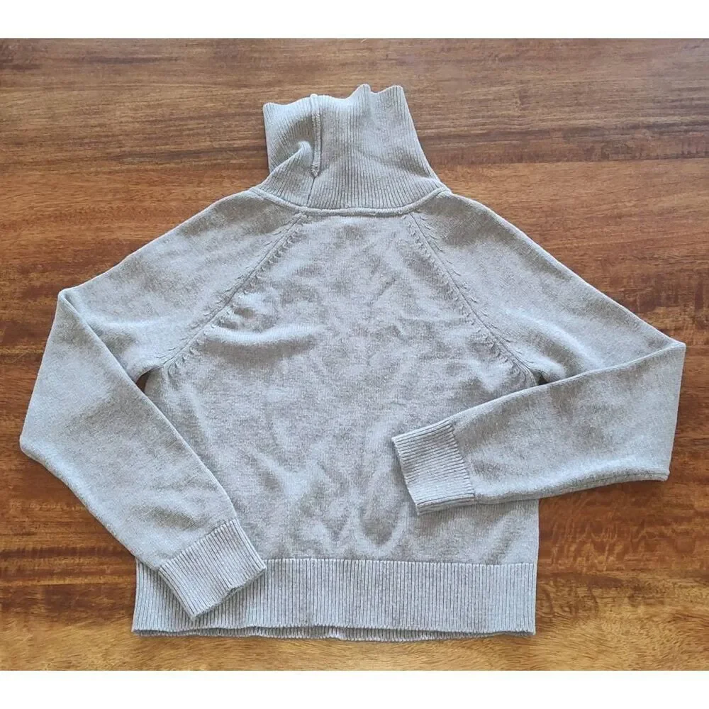 Tommy Jeans women's cable-knit Chevron turtleneck sweater Gray Size Small